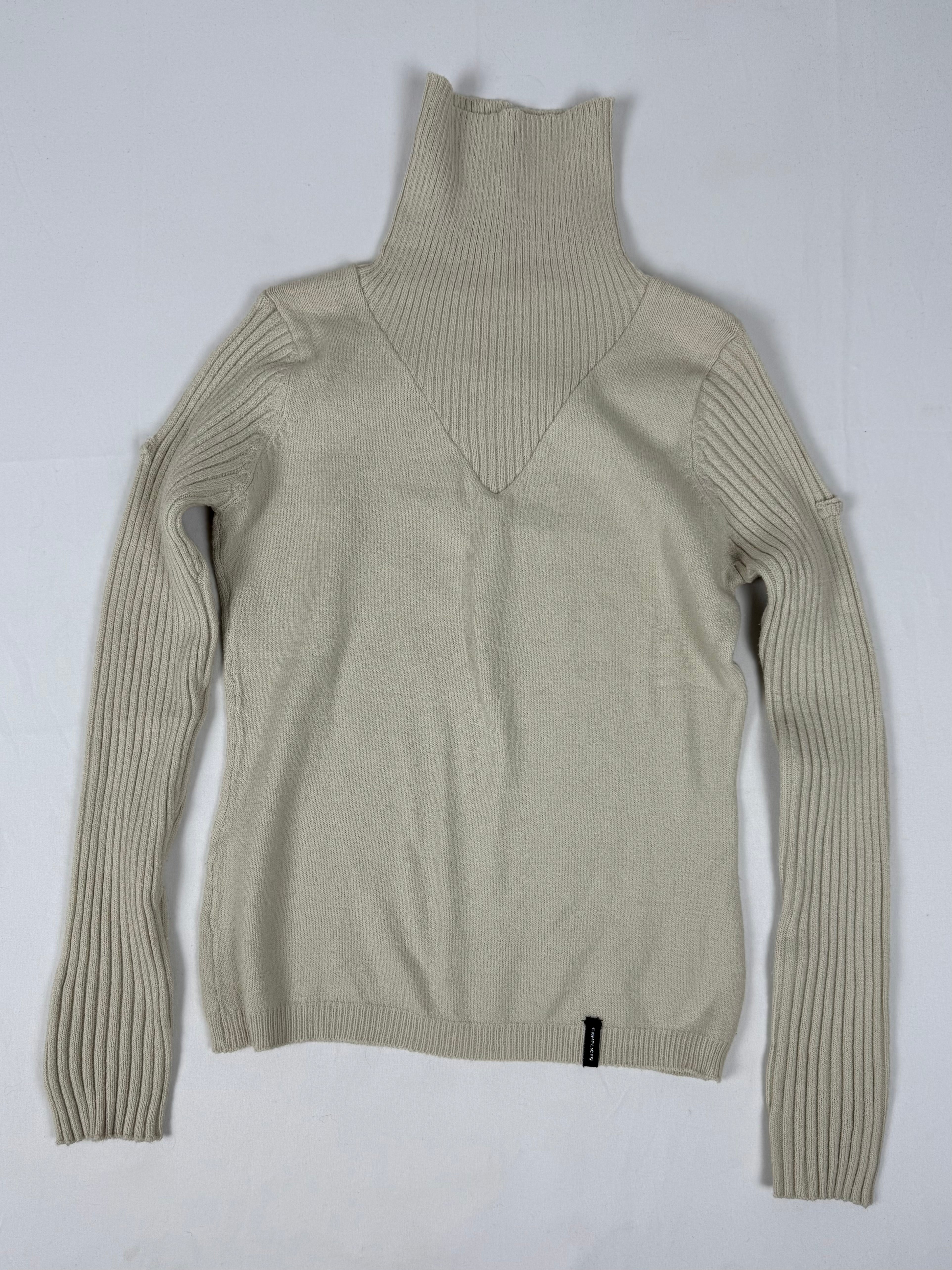Beige turtleneck jumper (S)