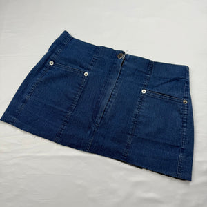 Navy denim super stretchy low rise mini skirt (S)