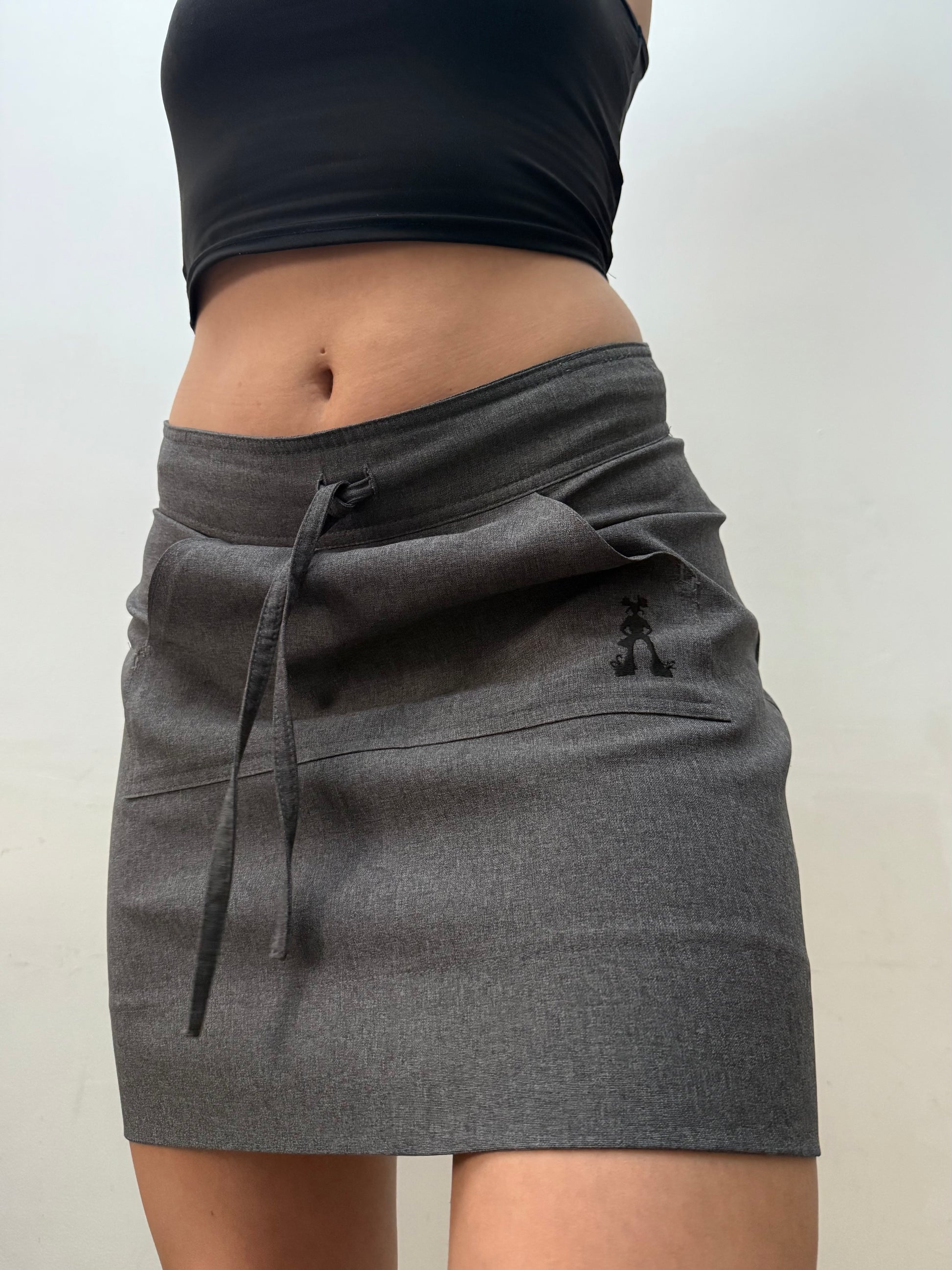 Grey office siren mini skirt (S)