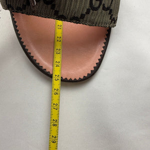 Brown monogram kitten heels mules (37.5)