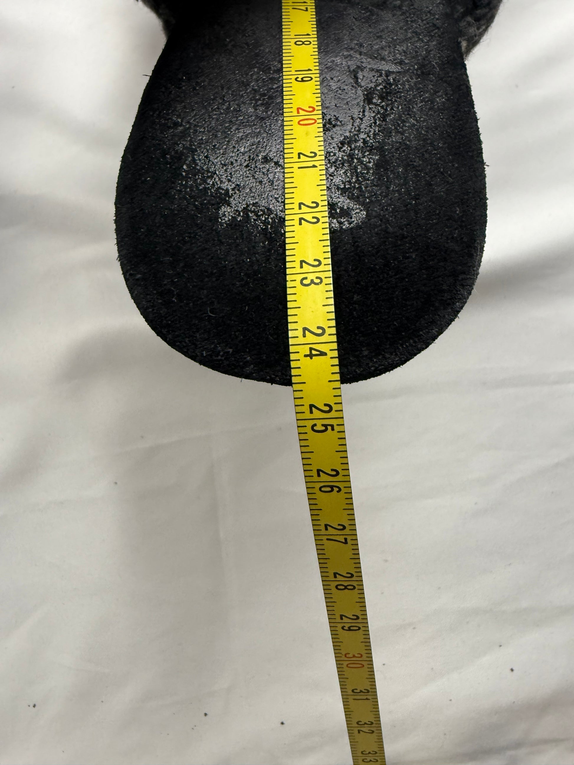 Black faux fur suede heels mules (36)