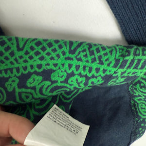 Navy graphic V neck jumper (XS/S)