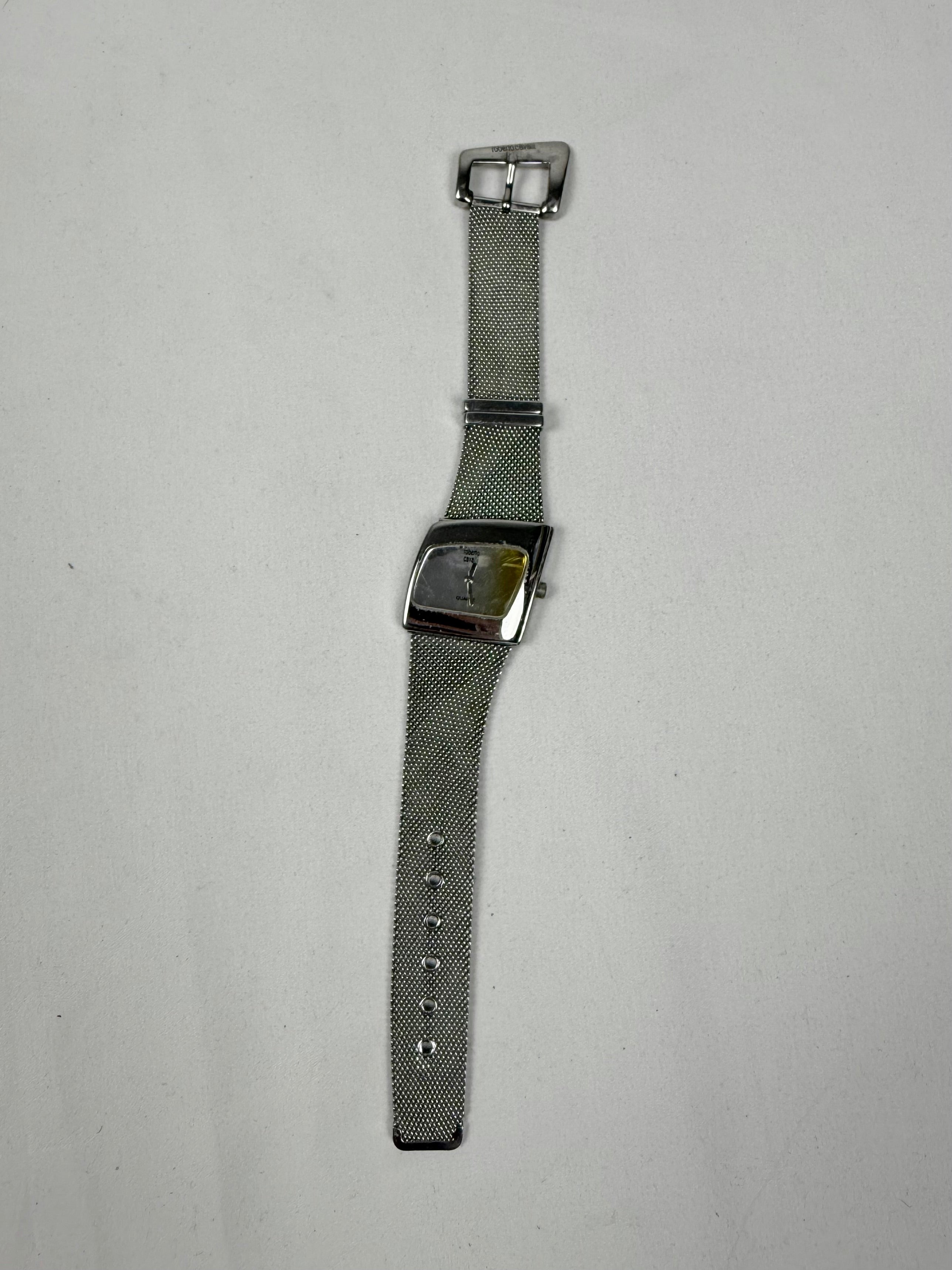 Silver stainless steel jewelry watch
