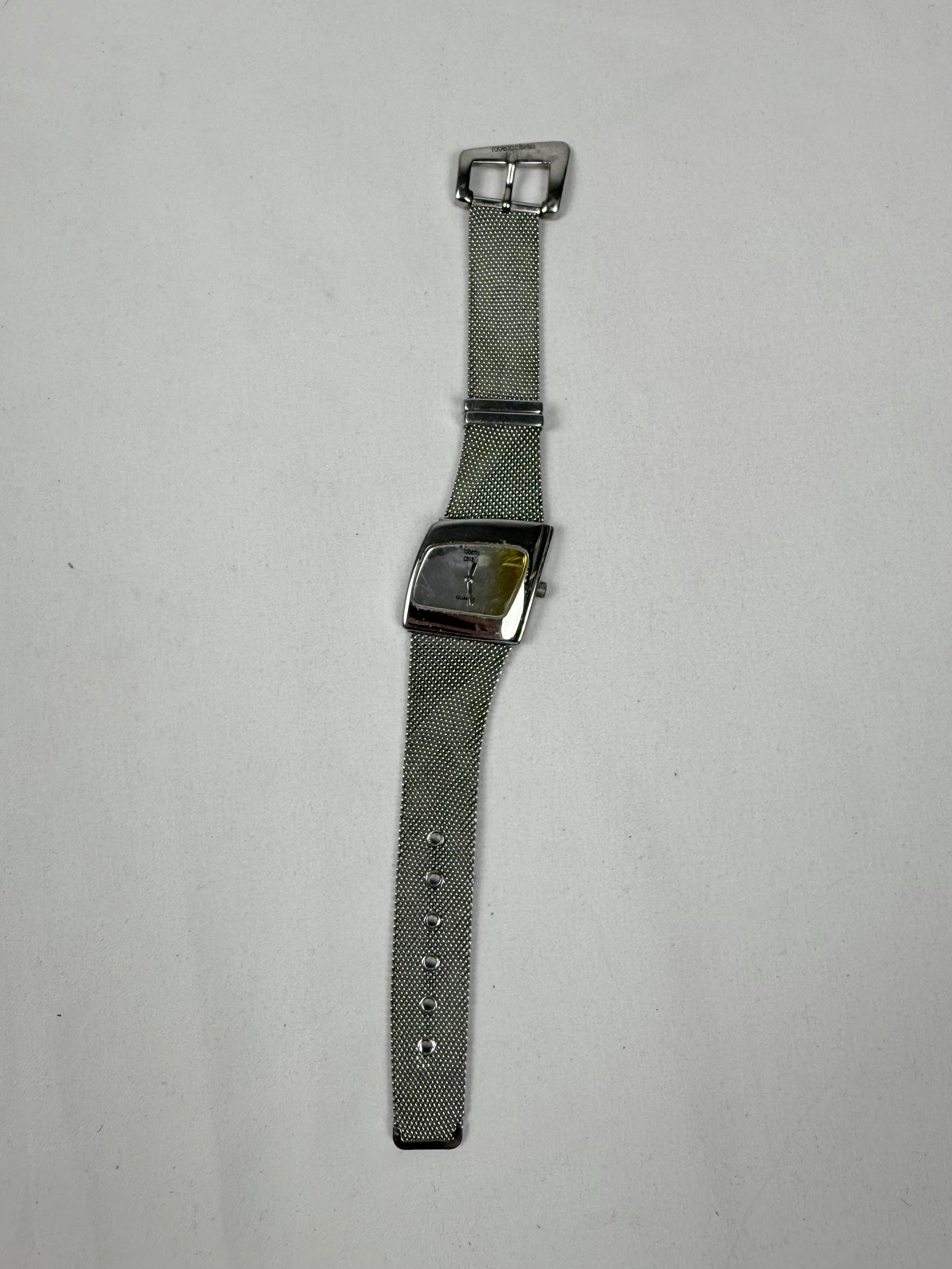 Silver stainless steel jewelry watch