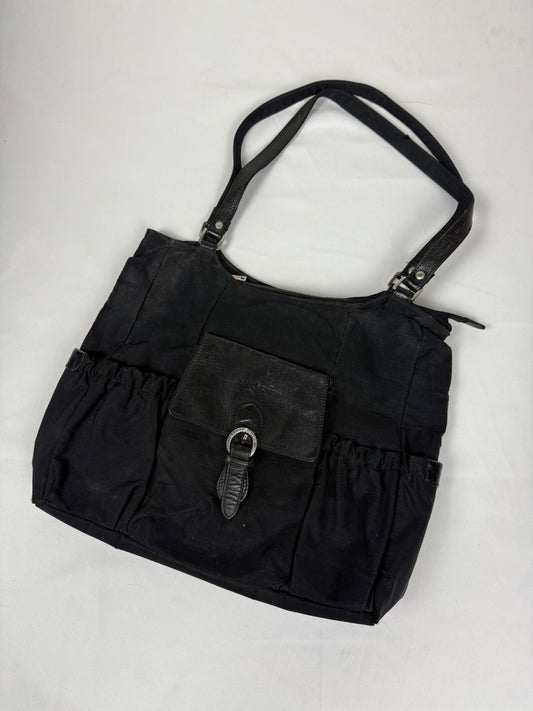 Black uni maxi shoulder bag (36x31cm)