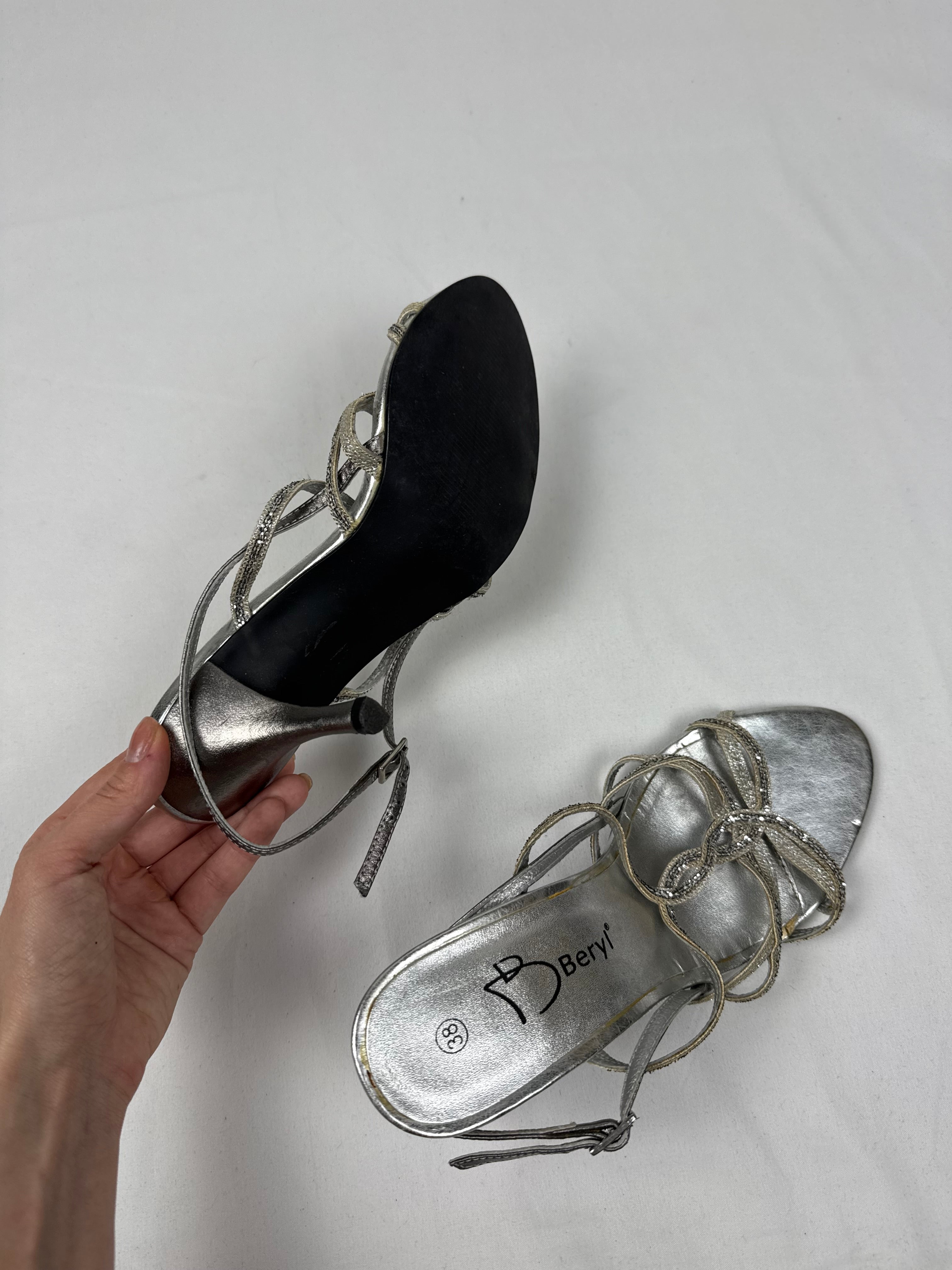 Silver rhinestones night out heels (38)