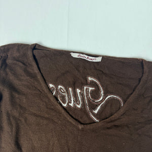 Brown sequins logo jumper (S/M)