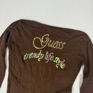 Brown sequins logo jumper (S/M)