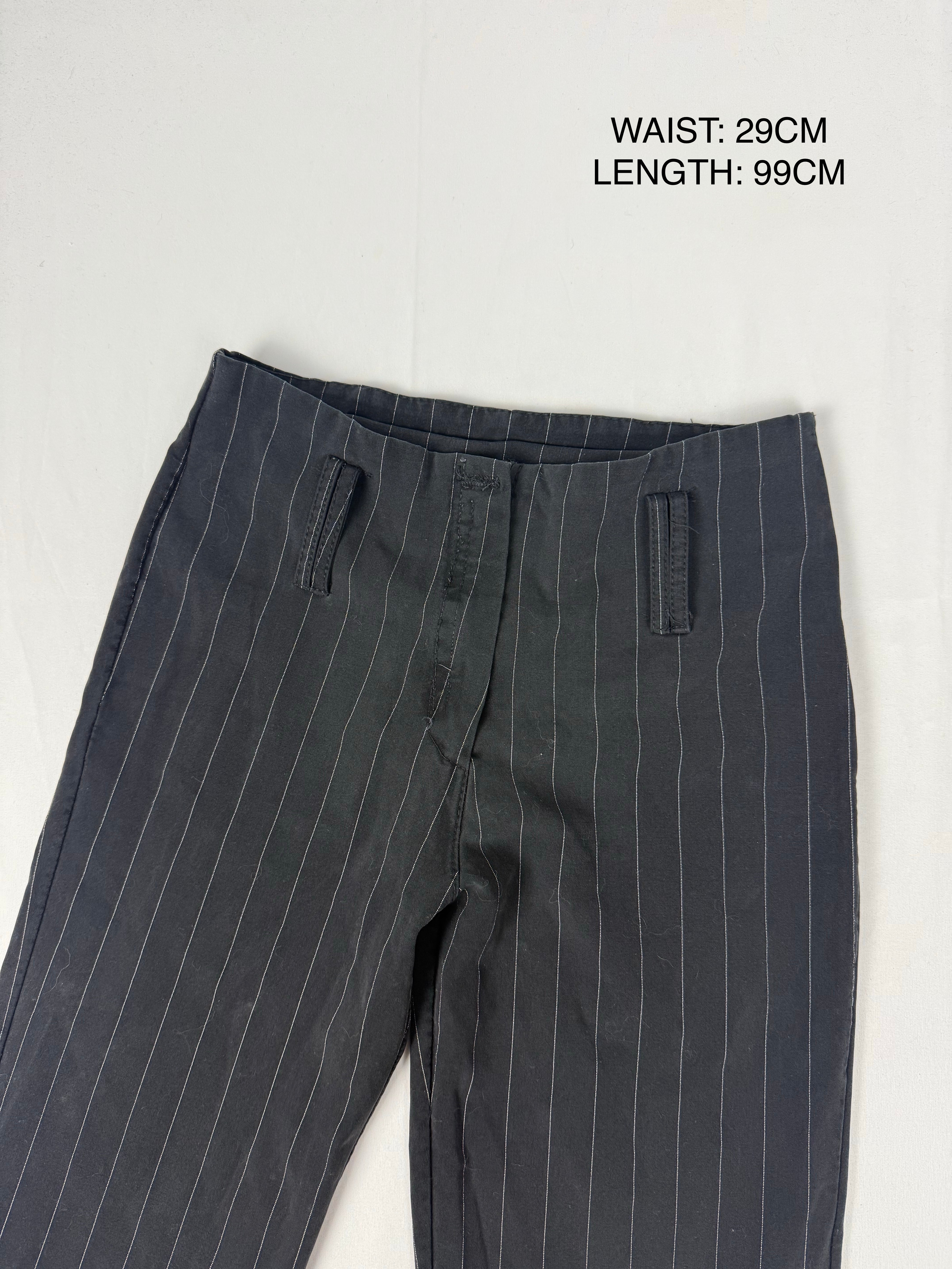 Black office low rise flare pants (XS)