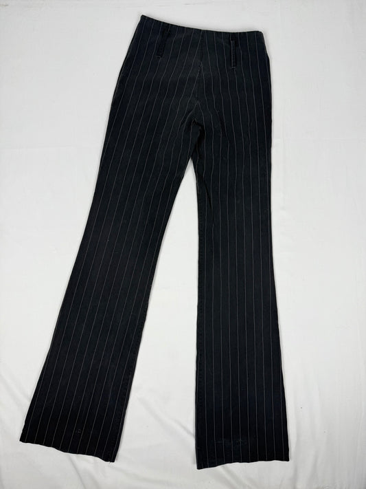 Black office low rise flare pants (XS)