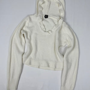 Cream hooded 100% cotton jumper (M)