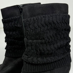 Black suede winter wedge boots (37)