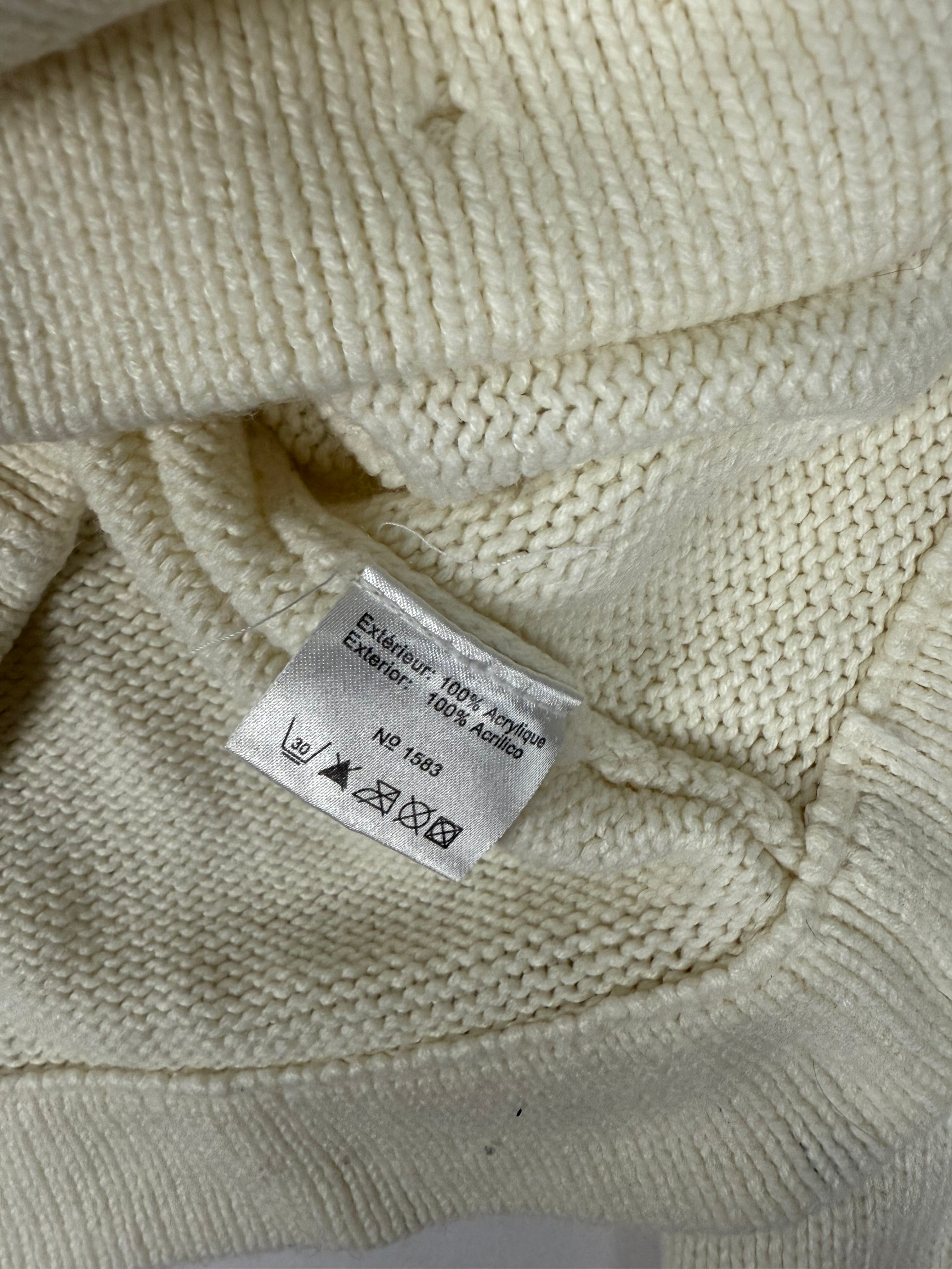 Cream hooded 100% cotton jumper (M)