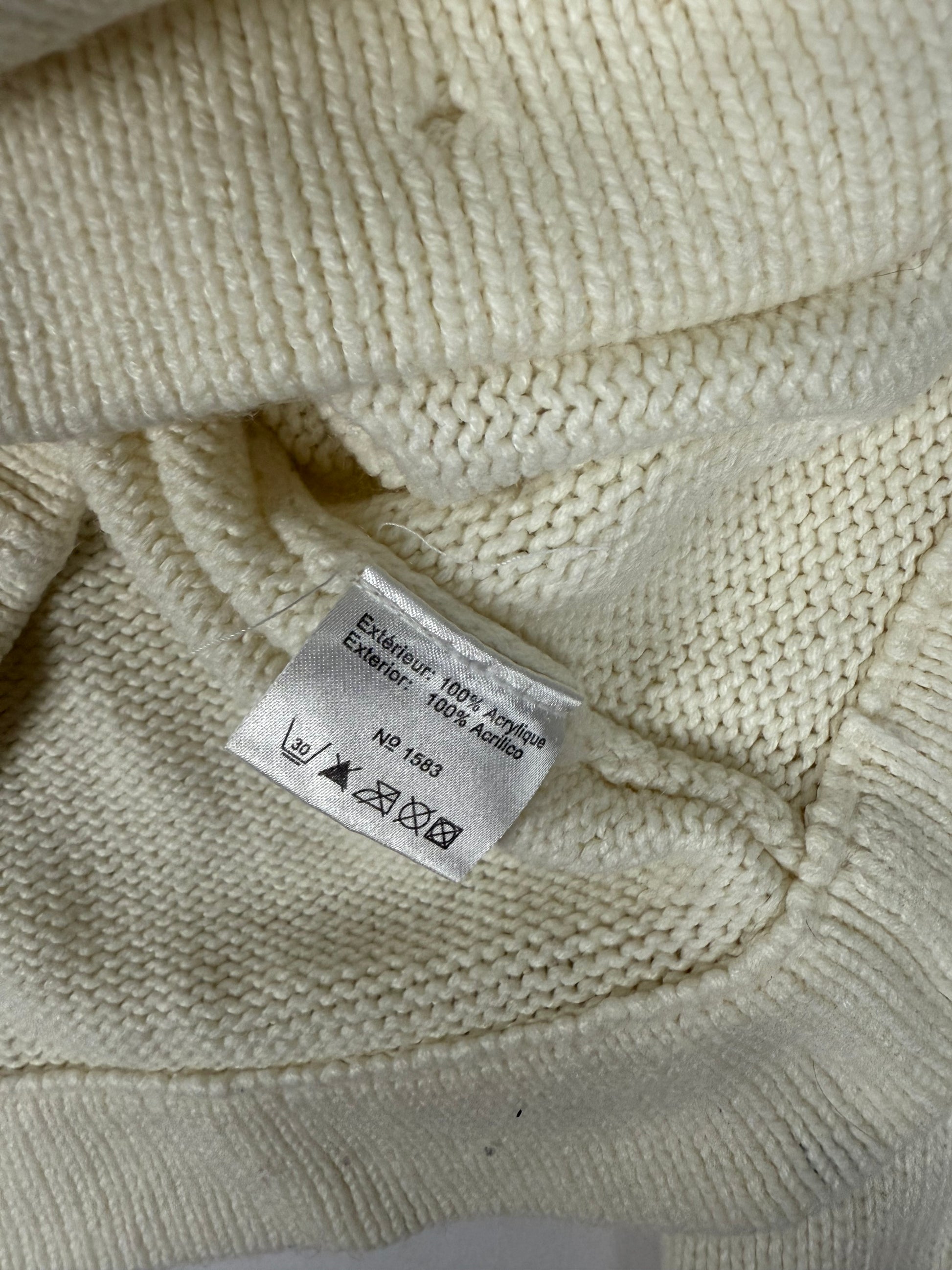 Cream hooded 100% cotton jumper (M)