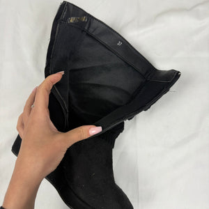 Black suede winter wedge boots (37)