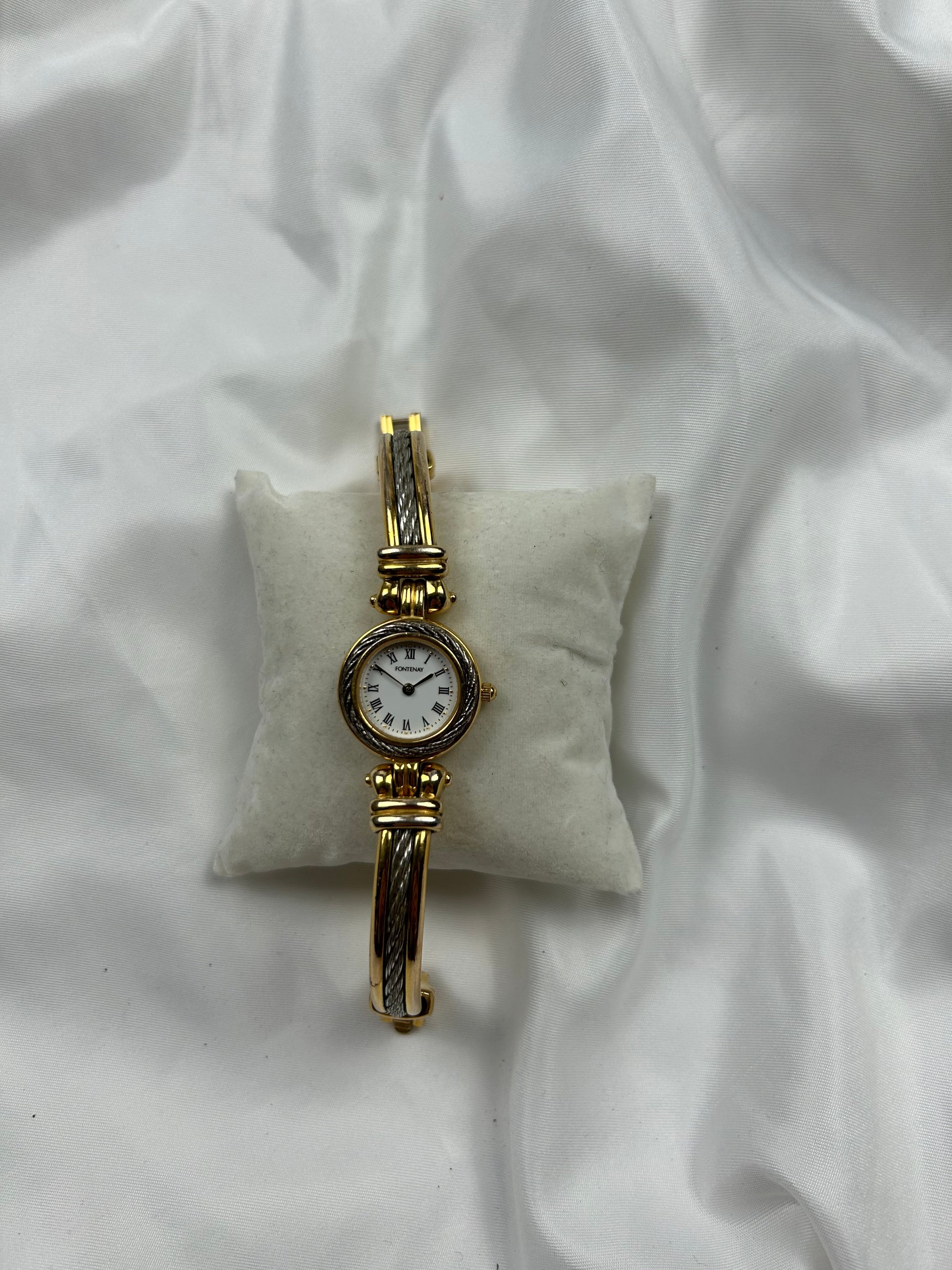 Vintage stainless steel gold bracelet watch jewelry