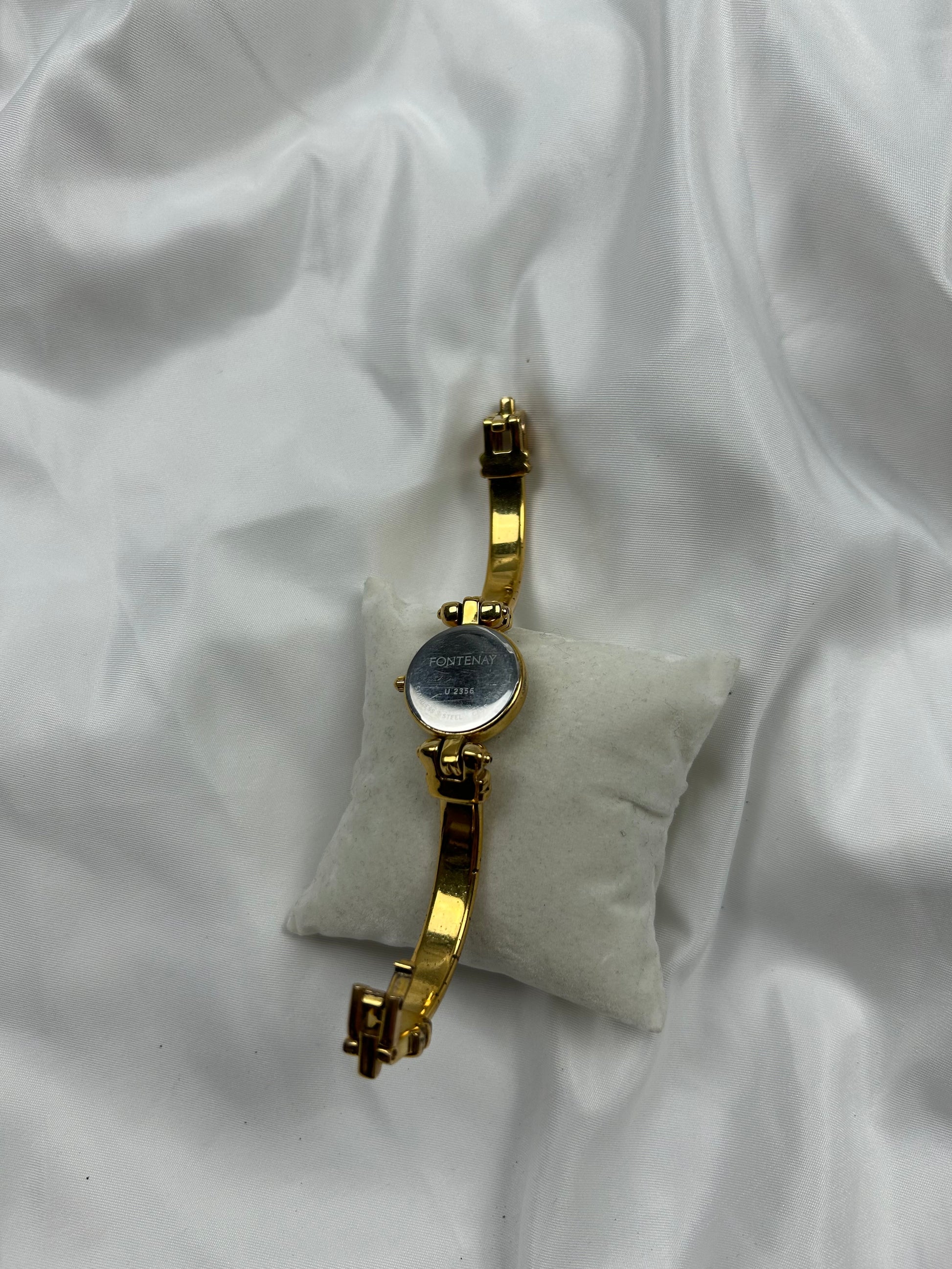 Vintage stainless steel gold bracelet watch jewelry