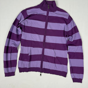Purple striped zip up jumper (XL)