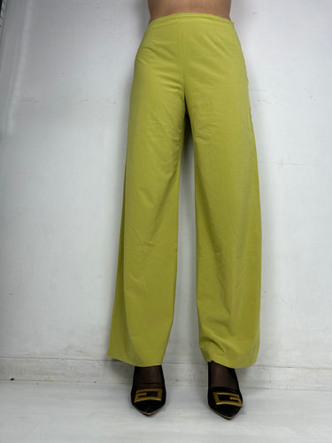 Yellow high waist flare pants (S)