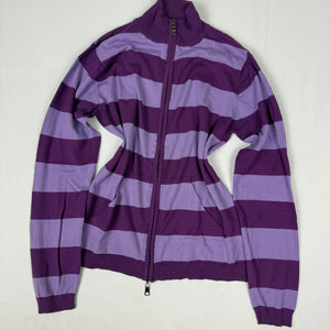 Purple striped zip up jumper (XL)