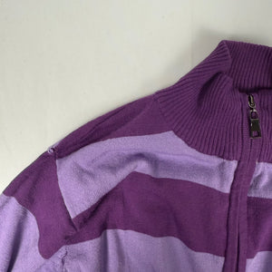 Purple striped zip up jumper (XL)