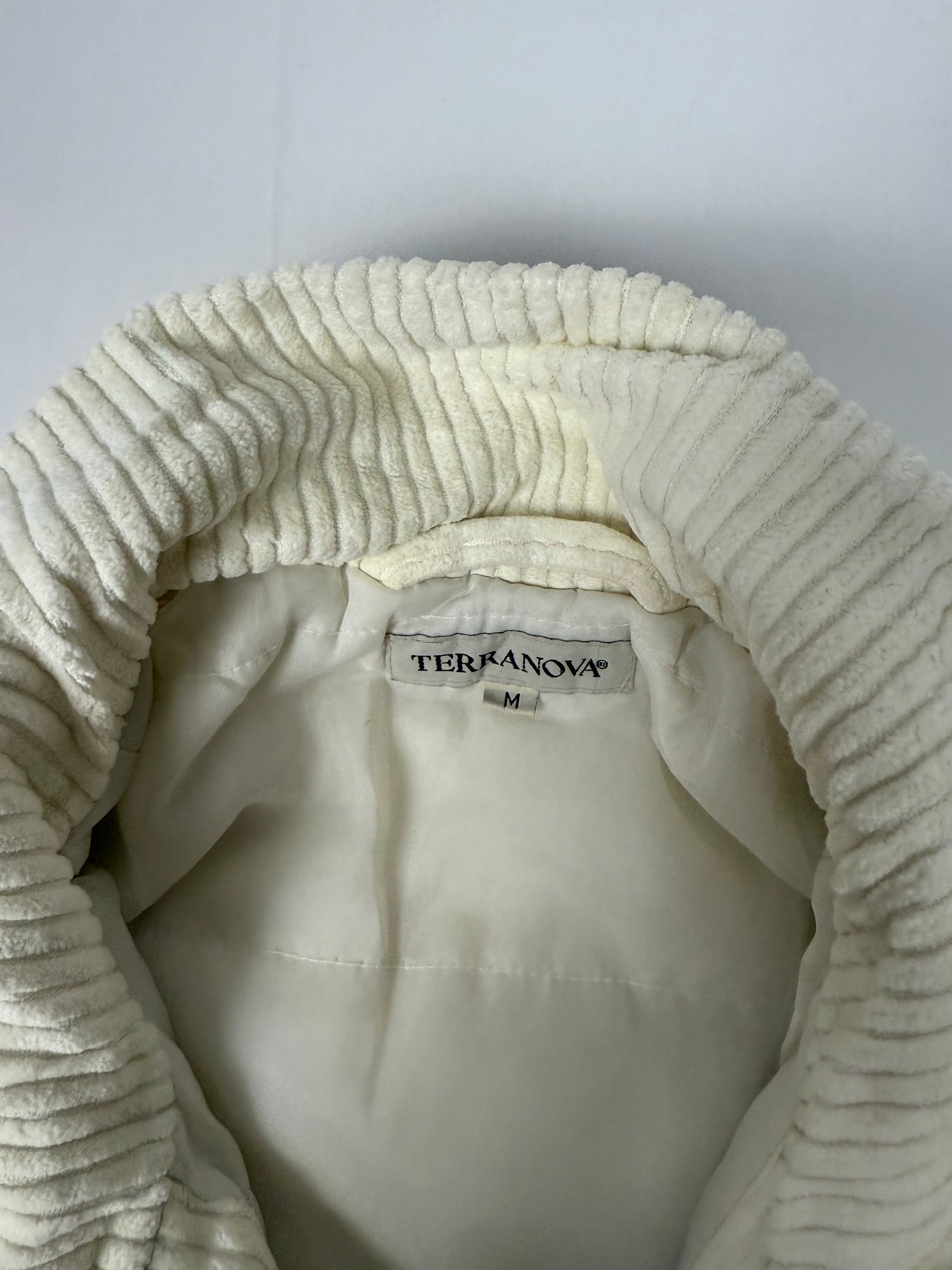 White ribbed biker jacket (S)