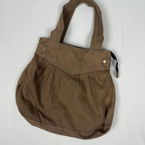 Brown cotton shoulder bag (30x35cm)