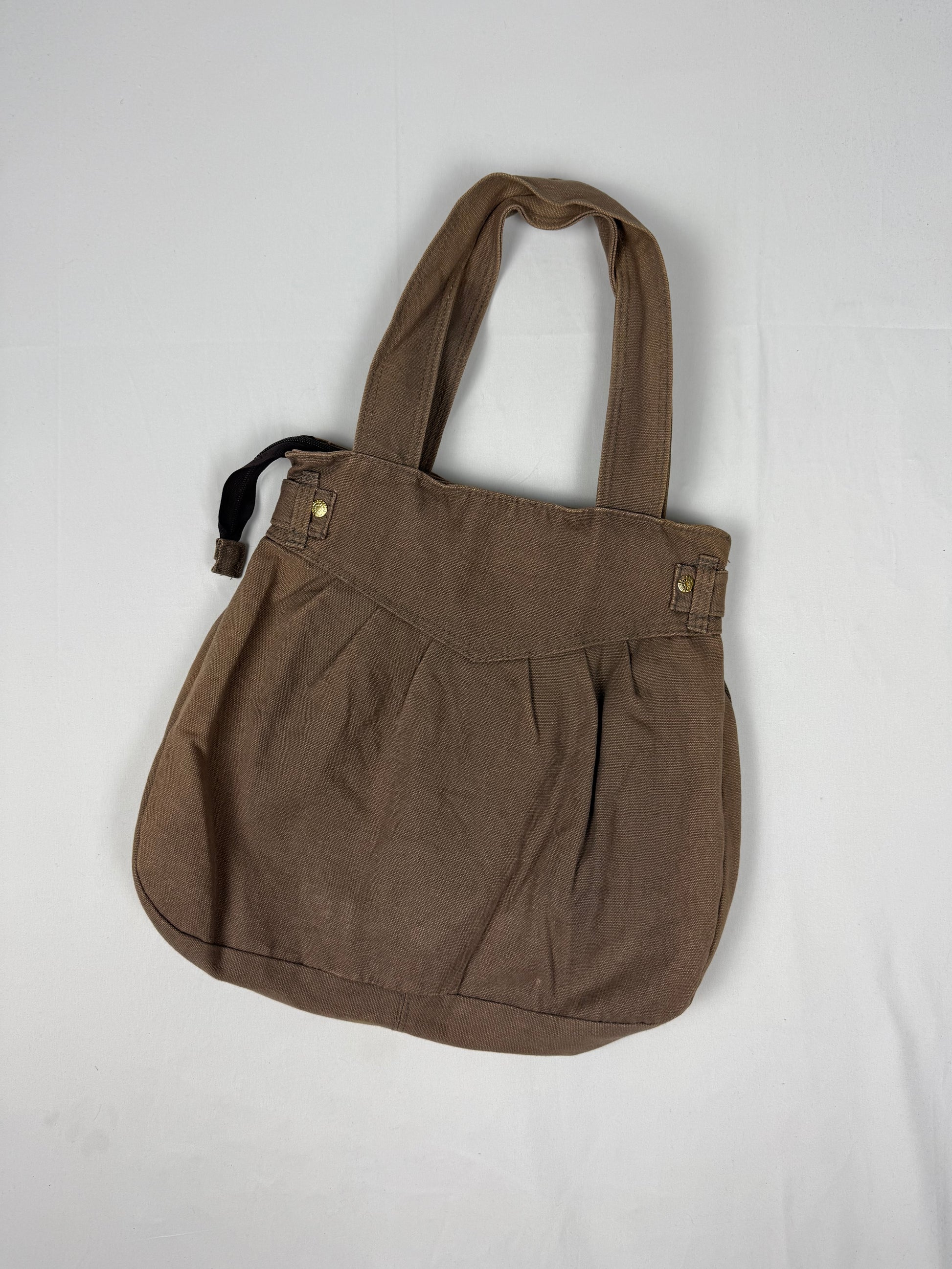 Brown cotton shoulder bag (30x35cm)