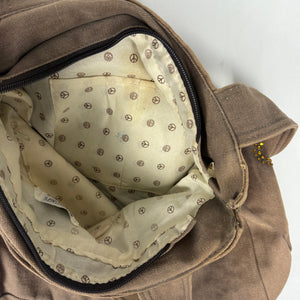 Brown cotton shoulder bag (30x35cm)