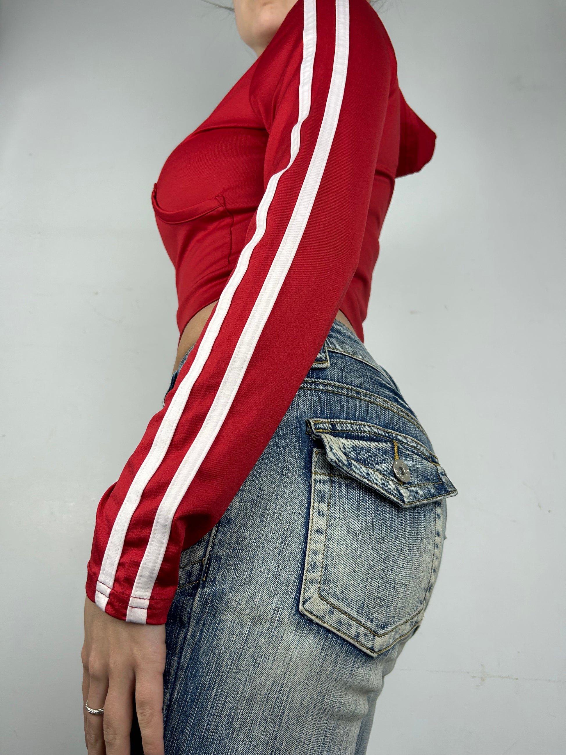 Red zip up hoodie (S)