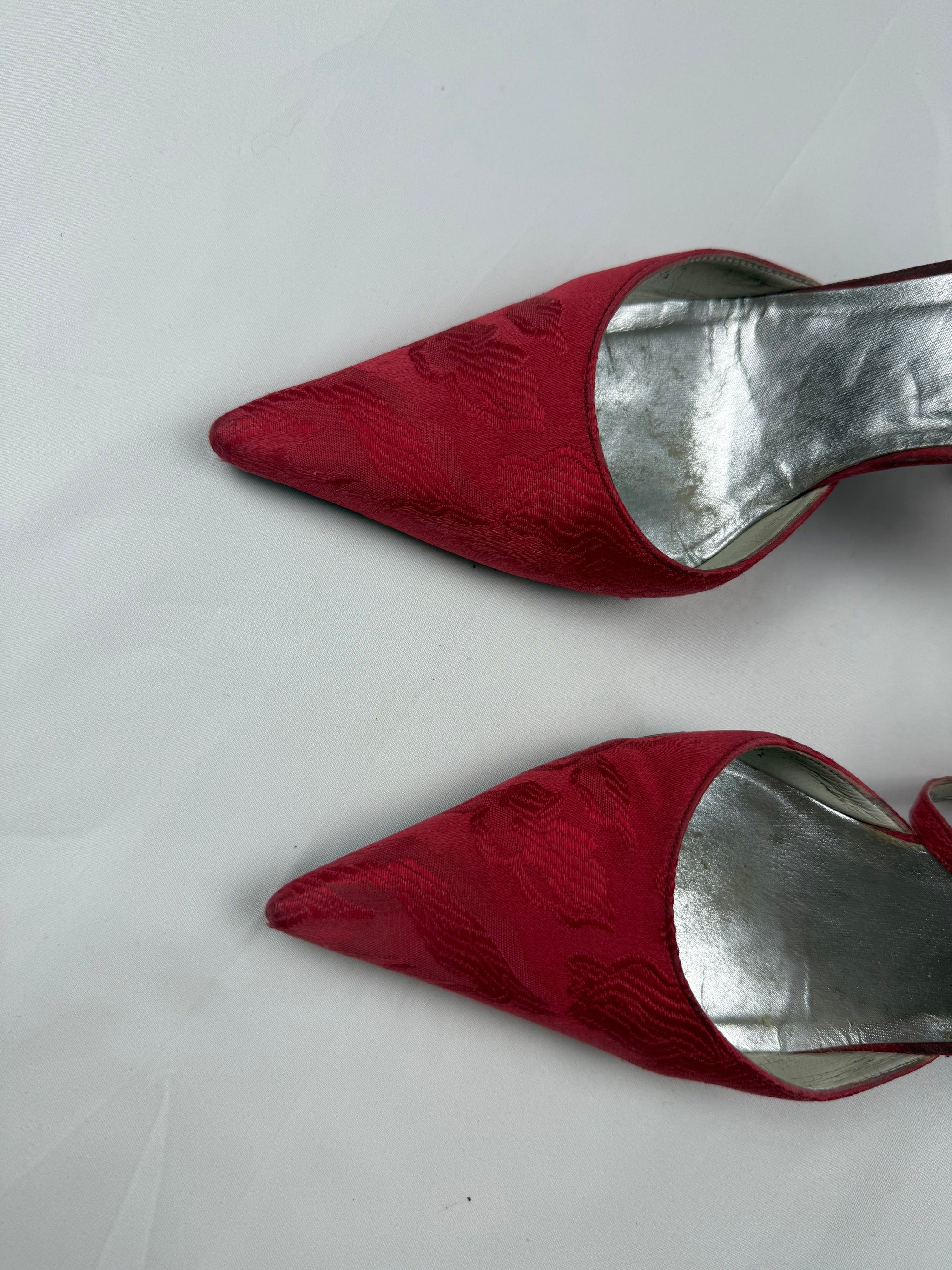 Red pointed toes kitten heels (35.5/36)