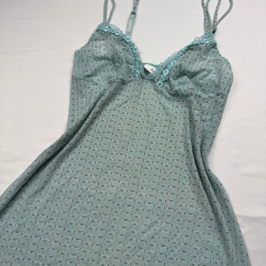 Baby blue mesh babydoll mini dress (M)