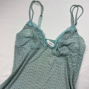 Baby blue mesh babydoll mini dress (M)