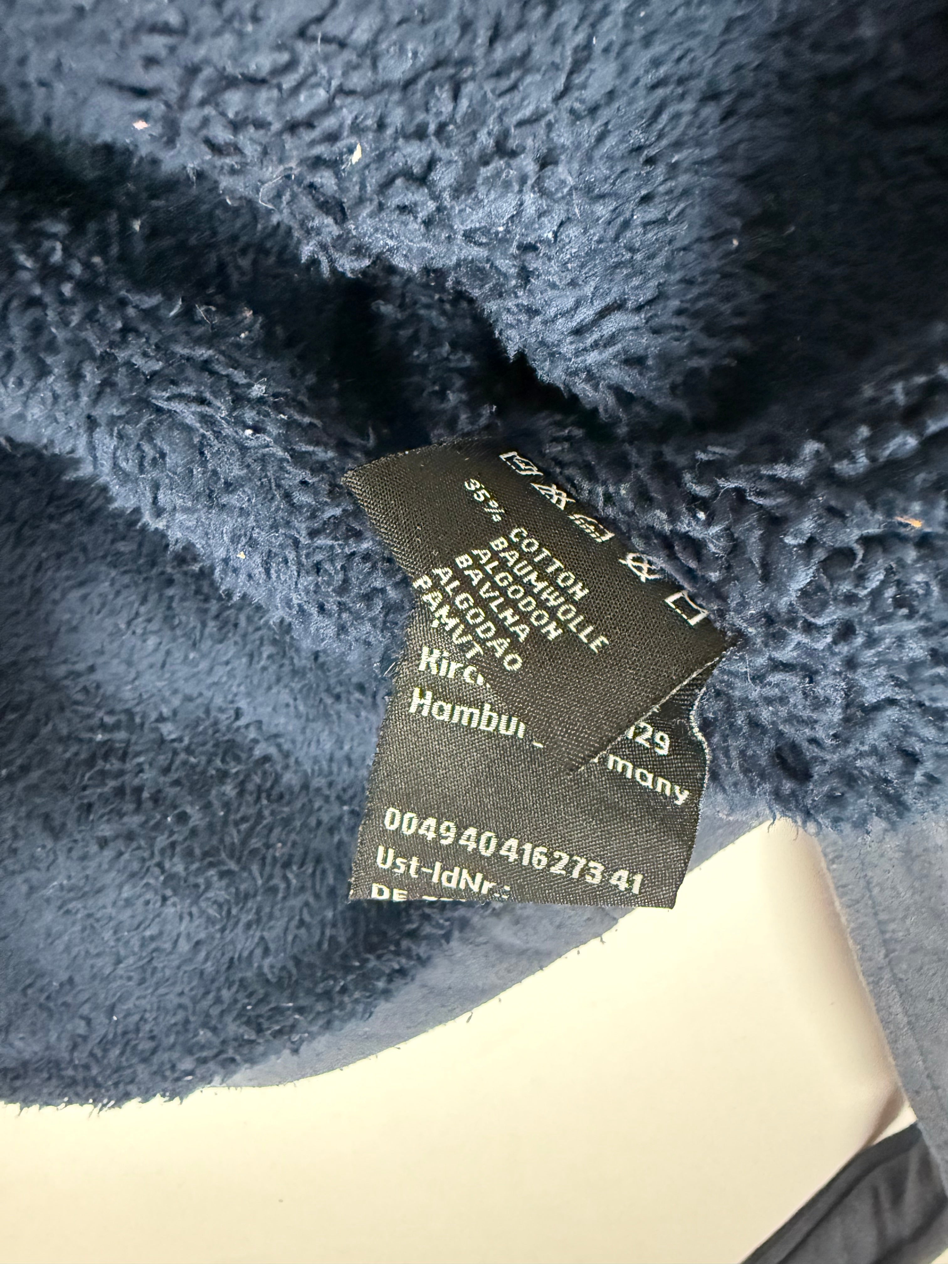 Navy inside fleece tight fit faux fur neck jacket (S)