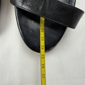 Black real leather platform heels (37)