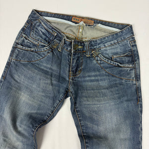 Blue denim low rise skinny pants (XS)