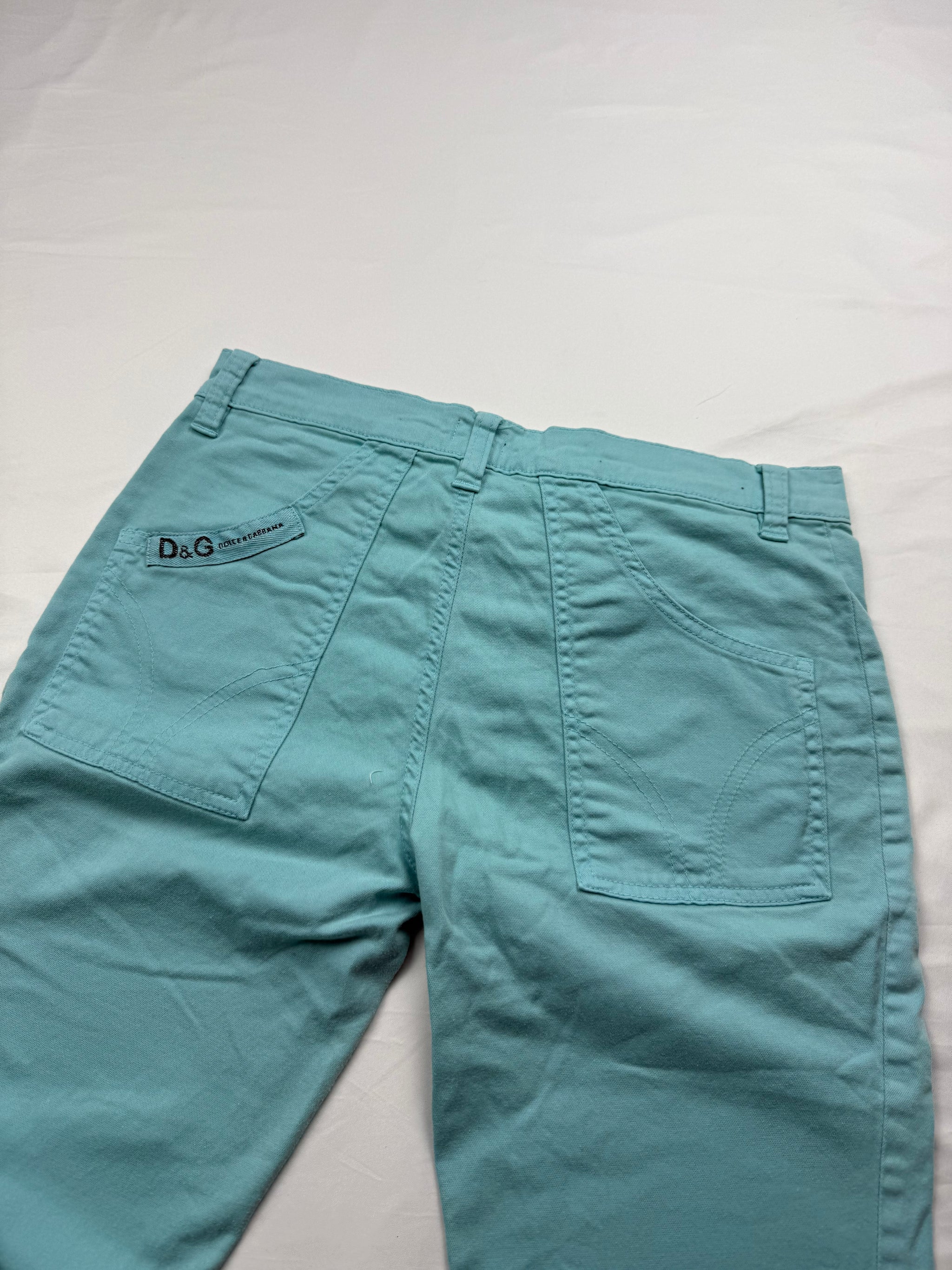 Blue denim low rise capri pants (S)