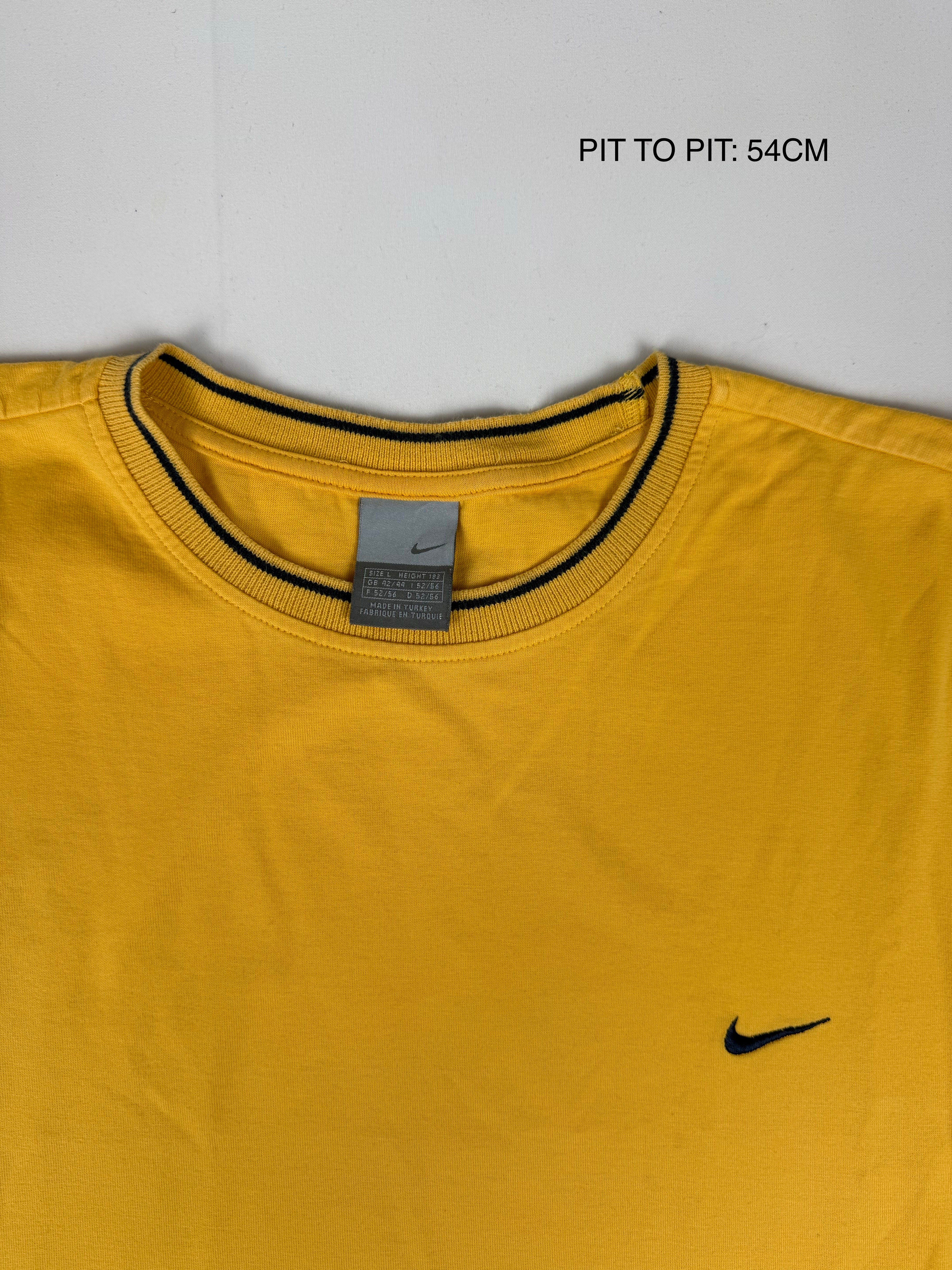Yellow swoosh logo cotton tee (XL)