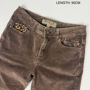 Brown velvet ribbed panther baggy pants (M)