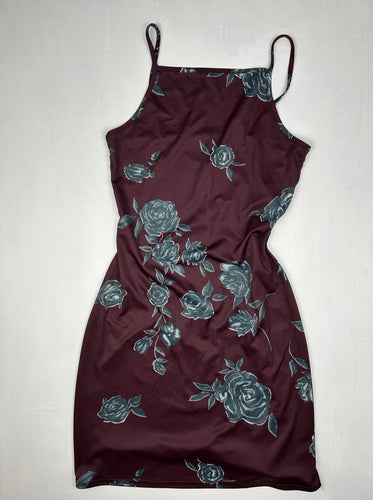 Brown floral print cami dress (S/M)