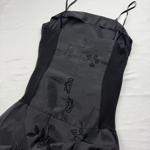 Black pleated night out maxi dress (S/M)