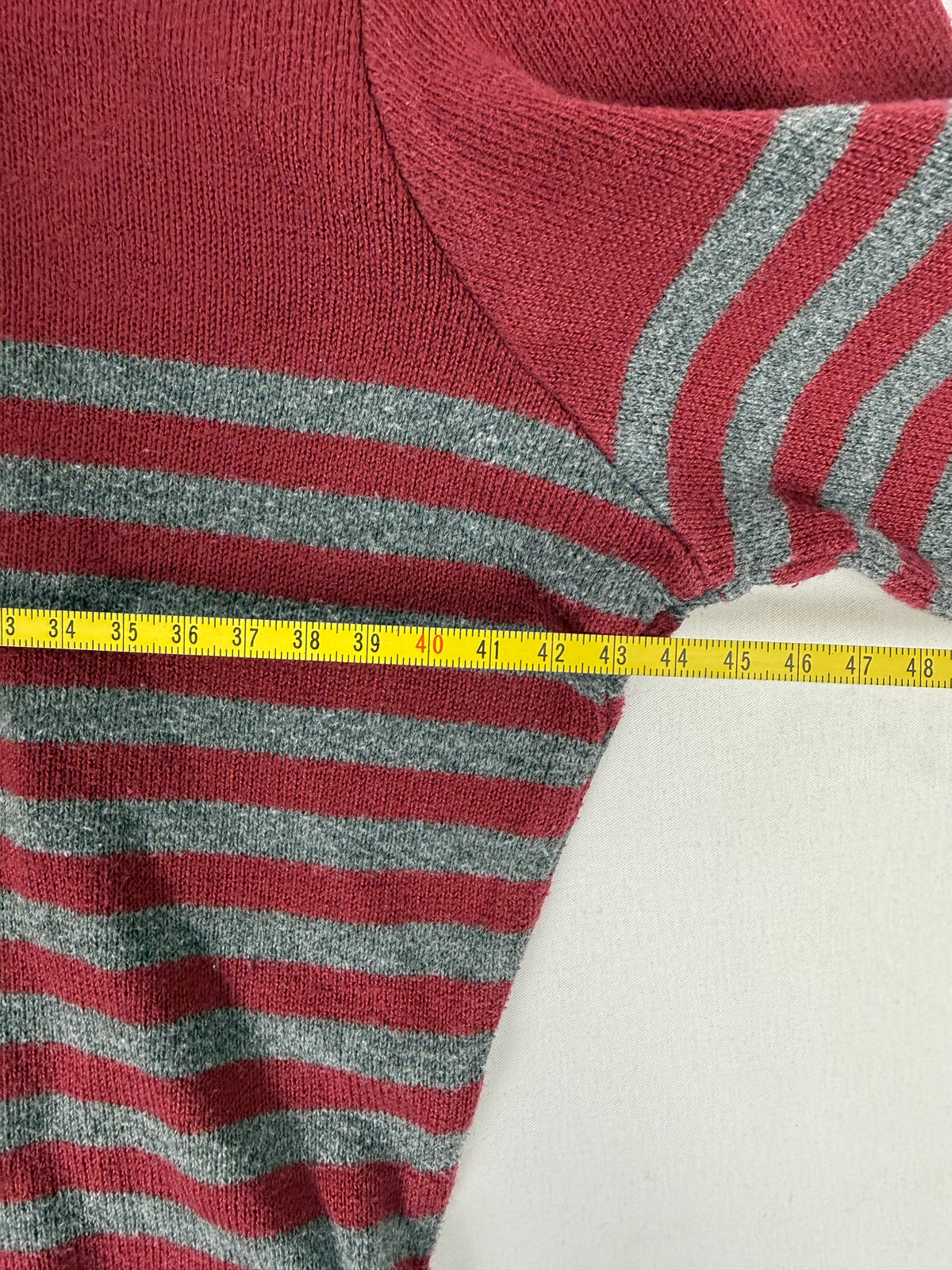 Red striped cotton jumper (L)