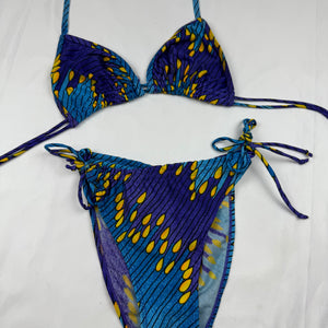 Blue graphic ajustable bikini set (M)