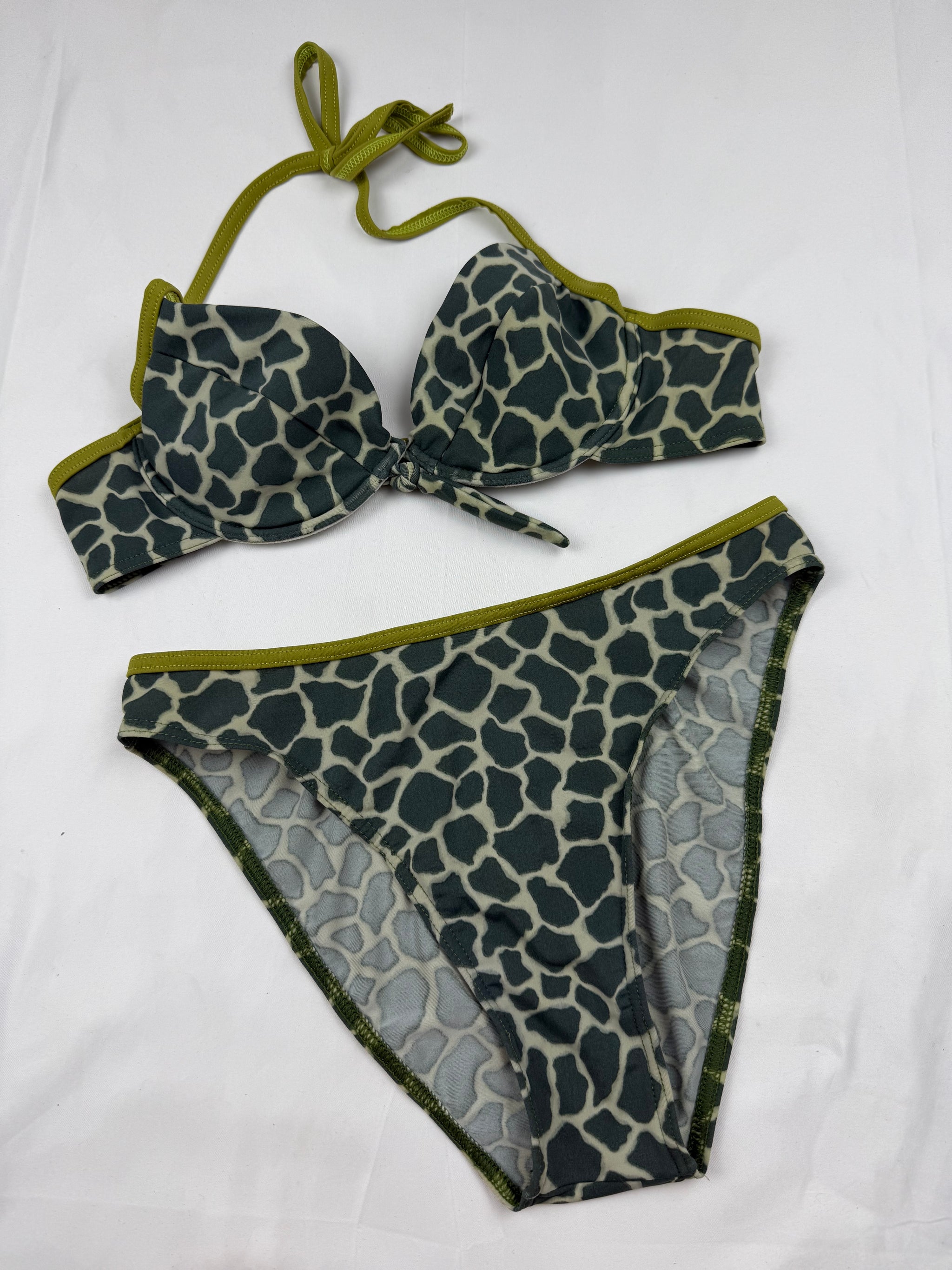 Khaki panther bikini set - elastic damaged (S)