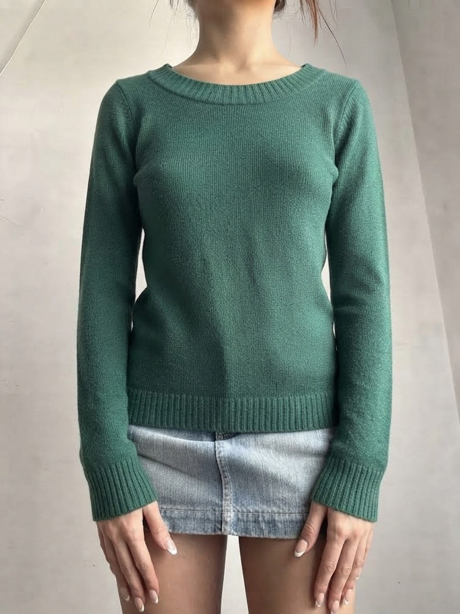 Green tight fit jumper (S)