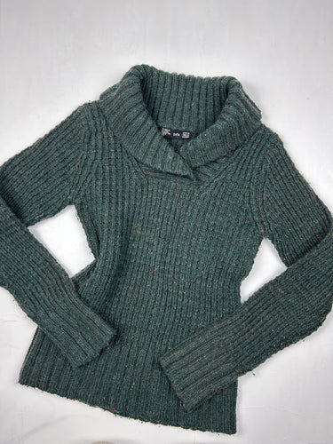 Khaki cardigan ribbed jumper (S/M)