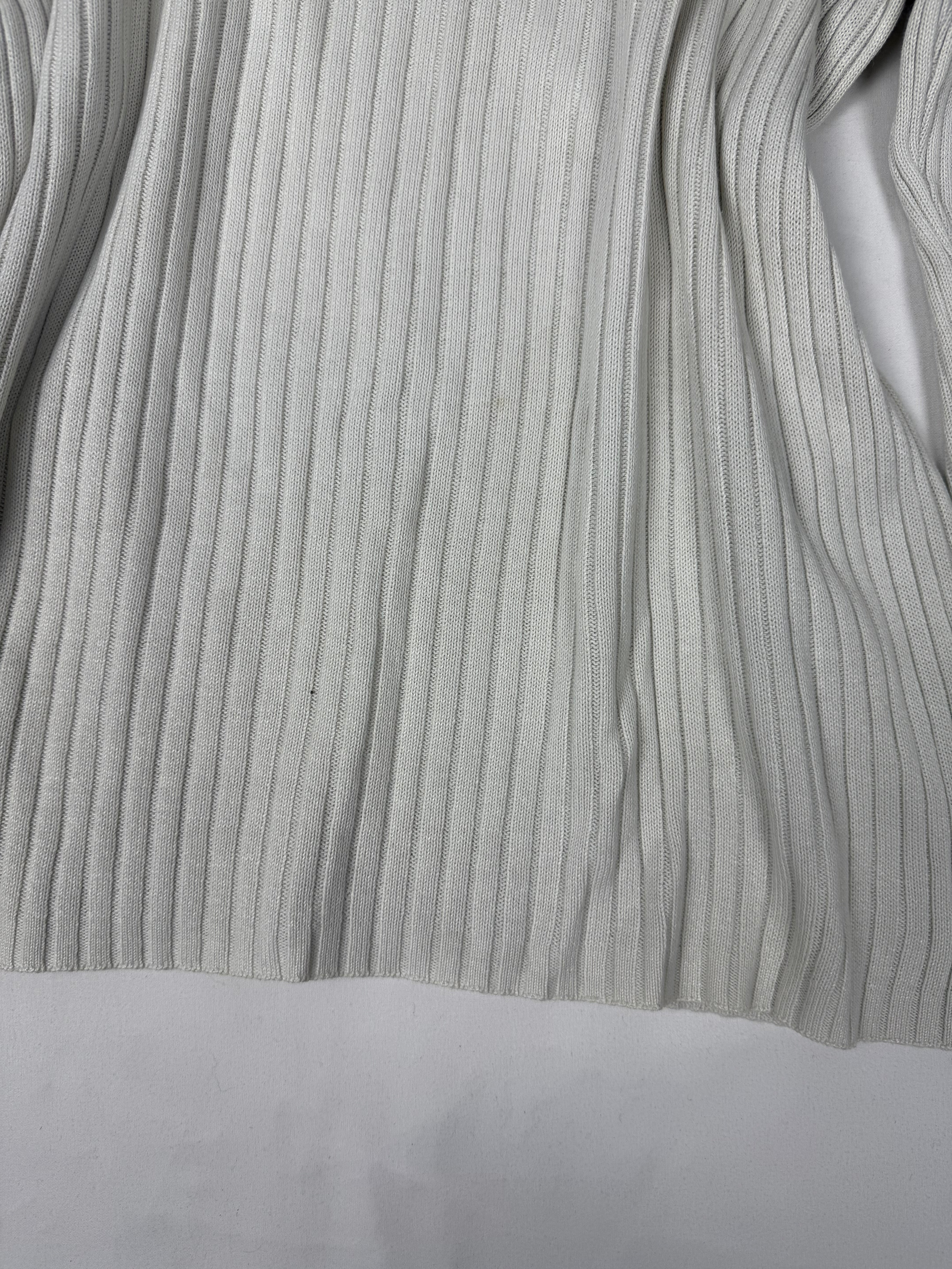 White zip up ribbed jumper (XL)