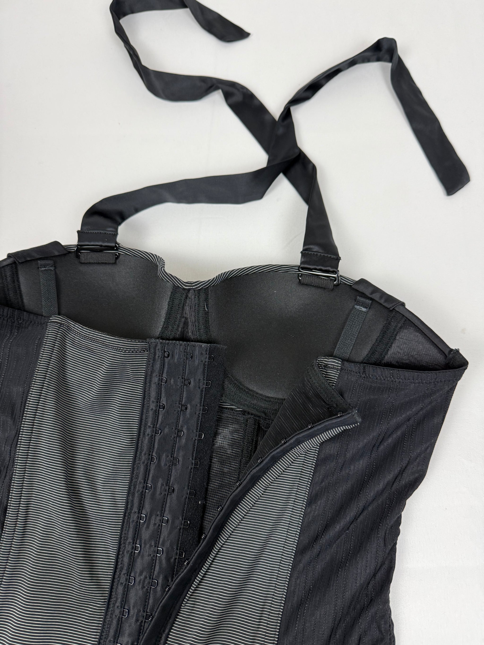 Black mesh corset + thong set (S)