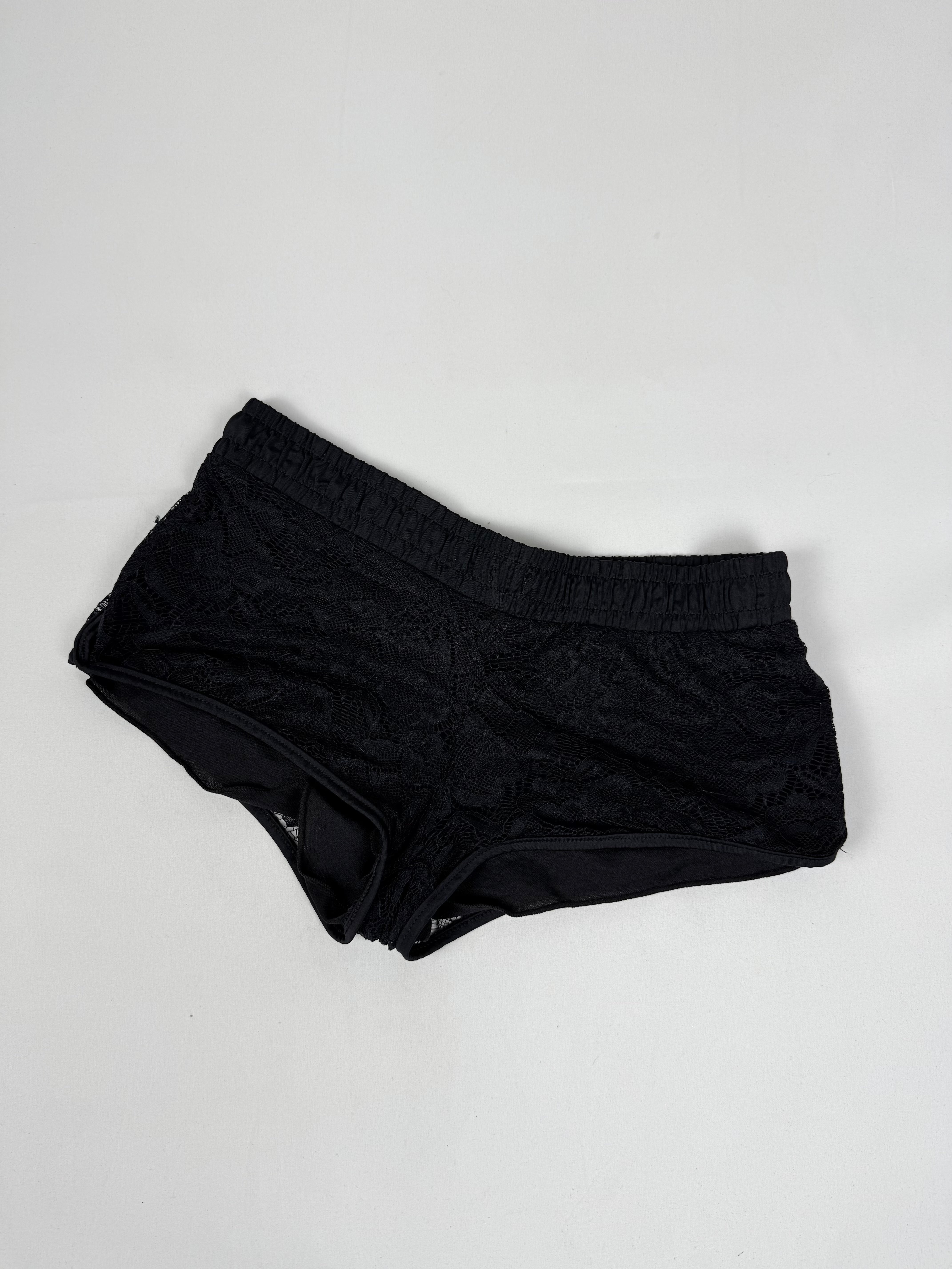 Black mesh lined low rise mini short (S)