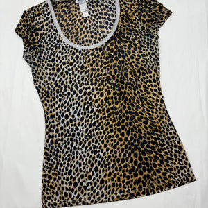 Panther print lycra tight fit tee (XS/S)